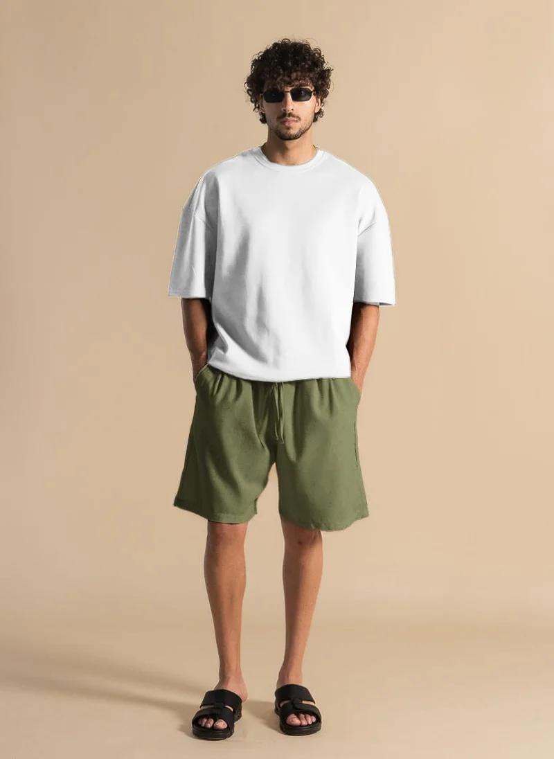 SHAPES LINEN BLEND JOGGER WAIST SHORTS