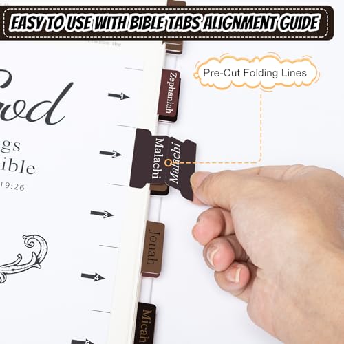Reaeon Bible Tabs, Laminated Bible Tabs for Women & Men, 75 Tabs, Bible Tabs for Study Bible, Large Print Easy to Read and Apply Tabs for All Ages (Brown) - Image 3