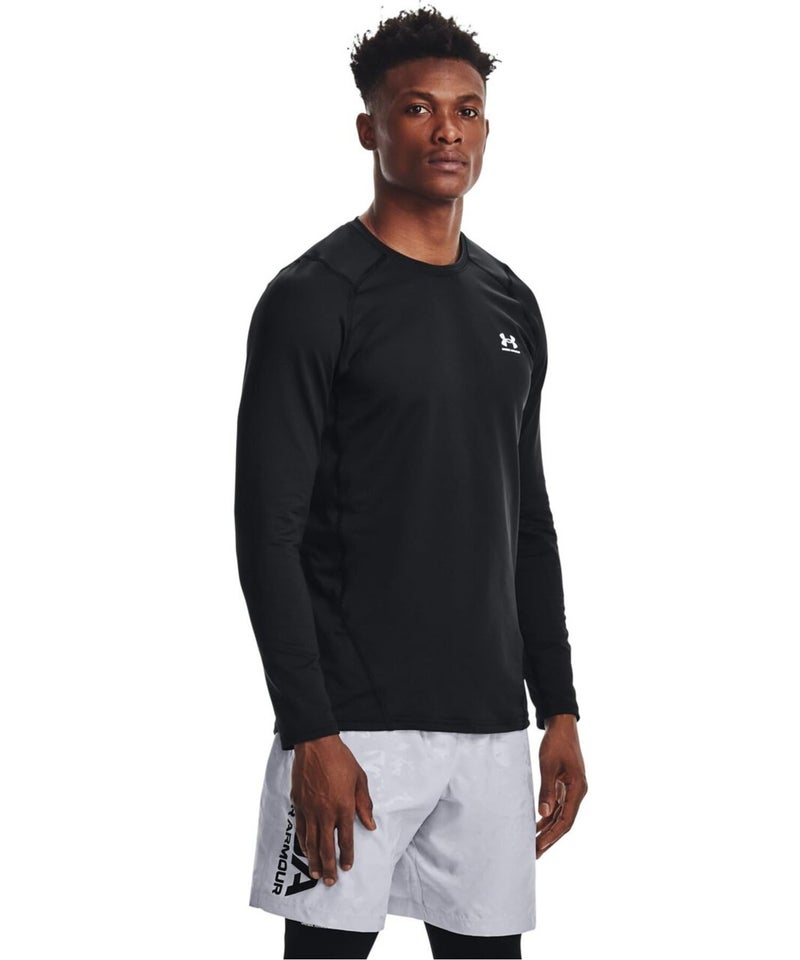 Under Armour Men's ColdGear Armour Fitted Crew, Black (001)/White, XX-Large - Image 1