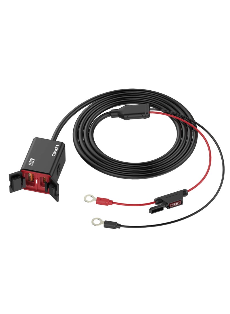 LDNIO Motorcycle Mobile Charger Dual USB Port 30W USB-A 30W USB-C Wired Fast Charging Take Power from Battery, Motorcycle Car Charger, Waterproof Design - Image 2