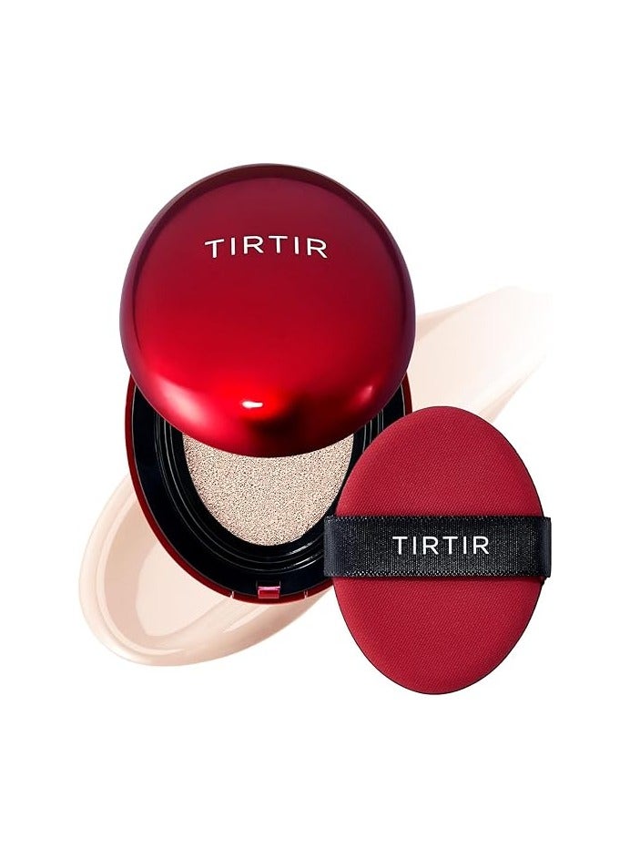 ترتر كريم أساس TIRTIR Mask Fit Red Cushion | الاختيار الأول في اليابان للبشرة الزجاجية، طويل الأمد، خفيف الوزن، تغطية قابلة للبناء، شبه مطفي (13C Fair، 0.63 Fl Oz) - Image 1