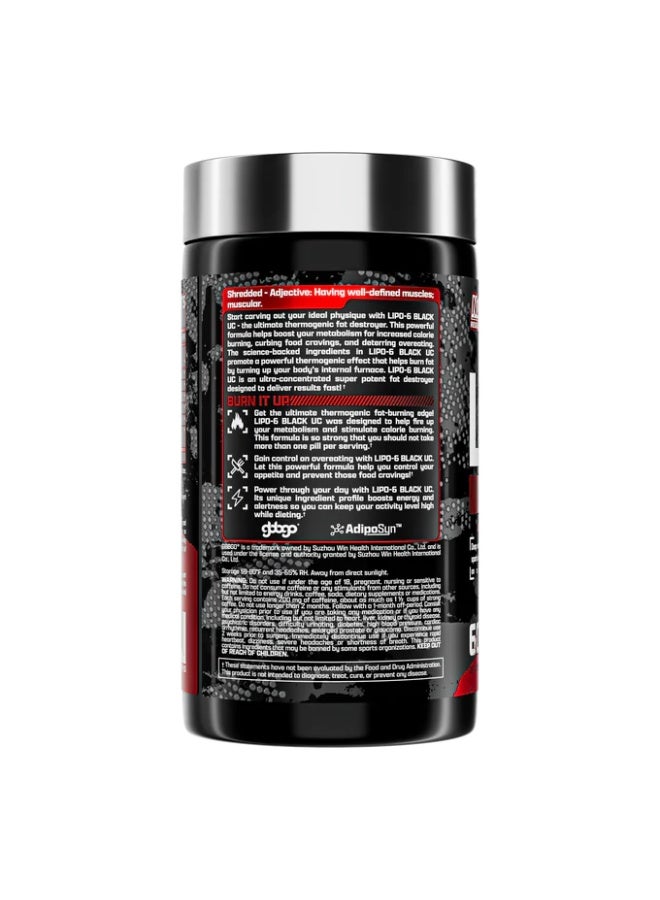 نورتكس ريسيرش Lipo-6 Black UC - 60 Liqui-Caps - 60 serving - Image 2