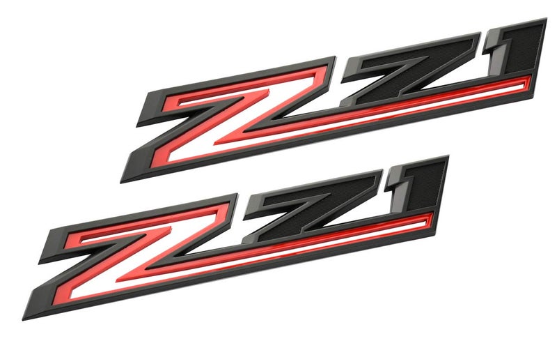 KITMOUS 2pcs New Z71 Emblems Replacement for 2019-2021 Silverado 1500 2500 3500 Decal Badge 84632695 Nameplate OEM (Black Red) - Image 1