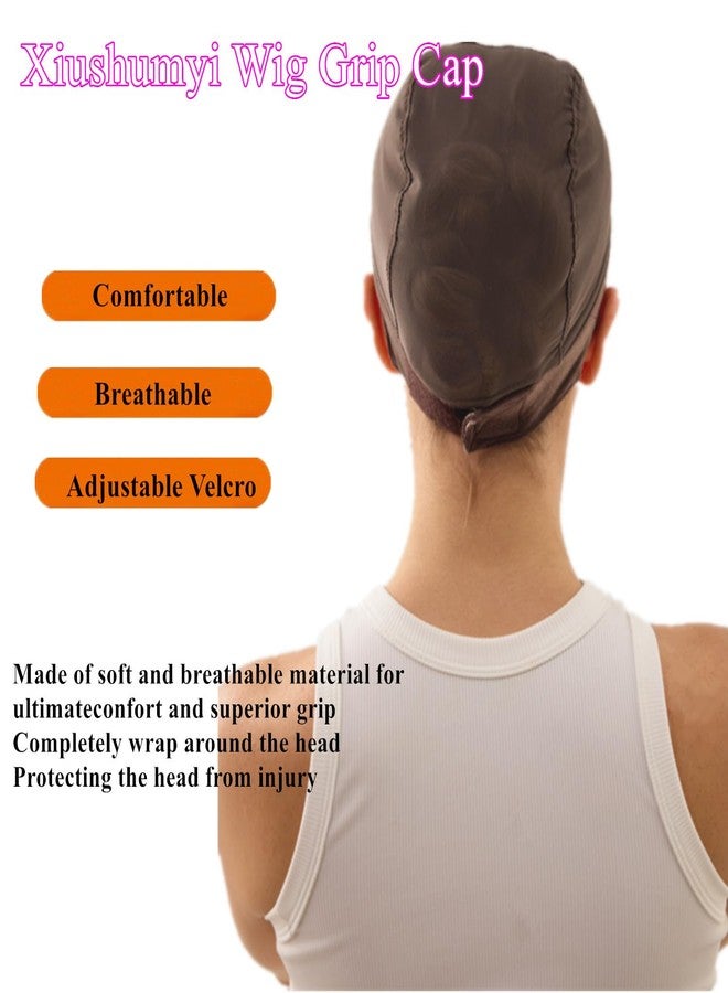 Xiushumyi Lace Wig Cap for Women,Non-Slip Grip Cap Make Your Wigs Glue Free,Wig Caps with Built-in Adjustable Velvet Band for Keeping Wigs in Place(Brown,M) - Image 5