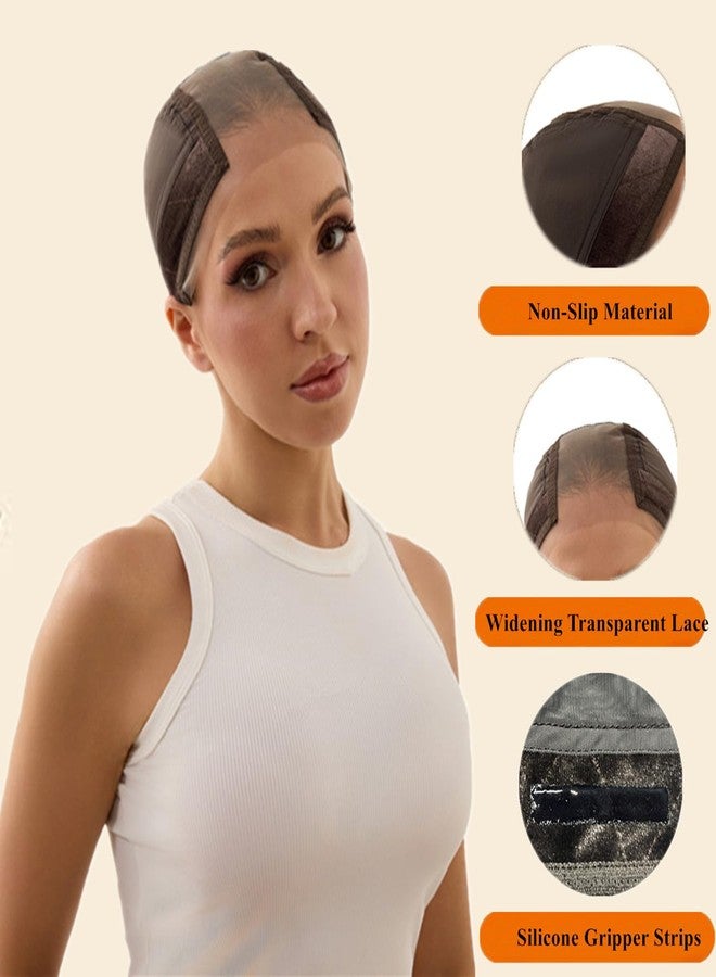 Xiushumyi Lace Wig Cap for Women,Non-Slip Grip Cap Make Your Wigs Glue Free,Wig Caps with Built-in Adjustable Velvet Band for Keeping Wigs in Place(Brown,M) - Image 2