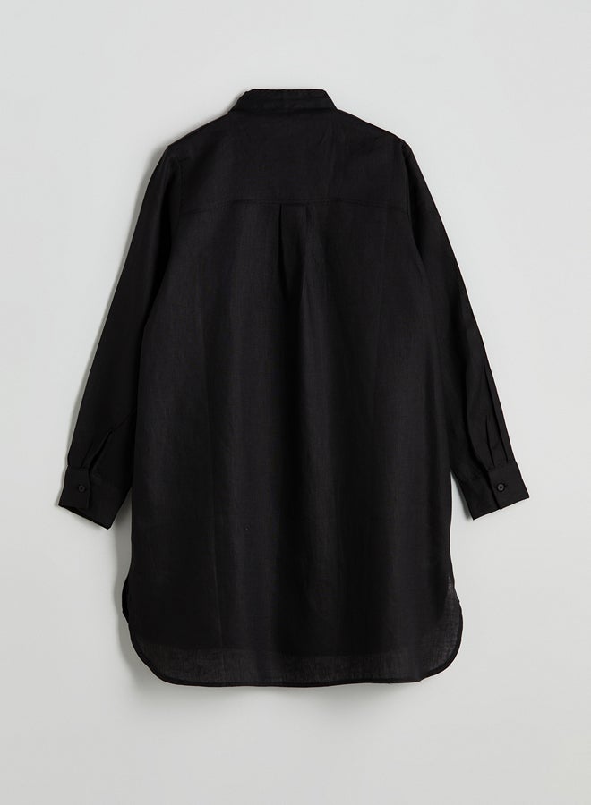 LC WAIKIKI Grandad Collar Linen Women's Shirt Tunic  - Image 4