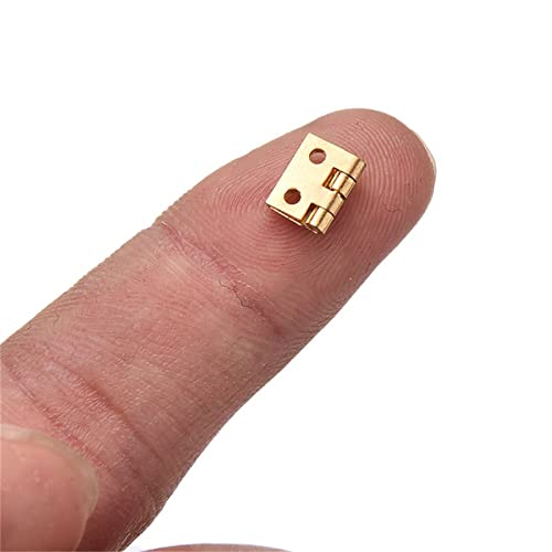 VEIREN 100 Pack Mini Hinges with 400 Pack Replacement Screws Gold Copper Butt Hinge Connector with Mounting Nail for Jewelry Case Cabinet Closet Dollhouse,10x8mm, Furniture, Mirrors, Picture Frames - Image 5