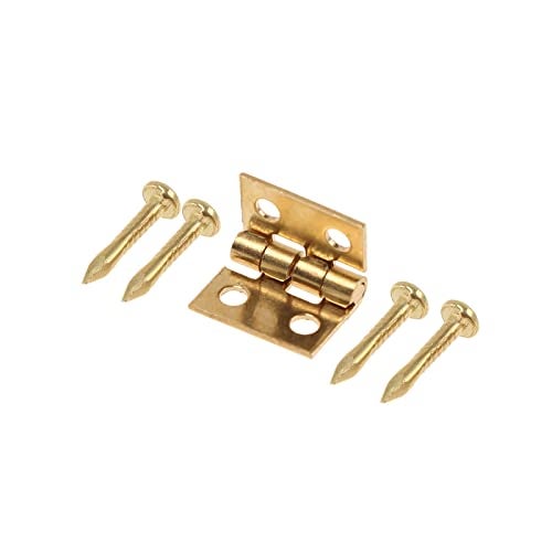 VEIREN 100 Pack Mini Hinges with 400 Pack Replacement Screws Gold Copper Butt Hinge Connector with Mounting Nail for Jewelry Case Cabinet Closet Dollhouse,10x8mm, Furniture, Mirrors, Picture Frames - Image 4