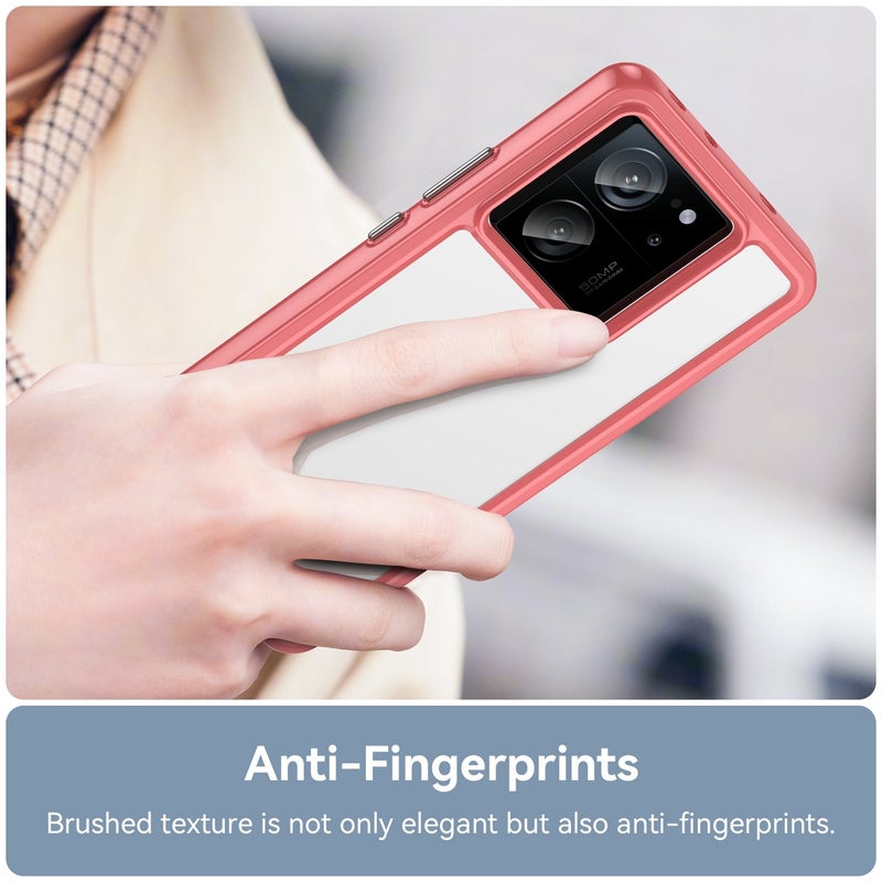 HuHa Case Cover For Xiaomi 13T Colorful Series Acrylic Hybrid TPU Phone Case(Red) - Image 5