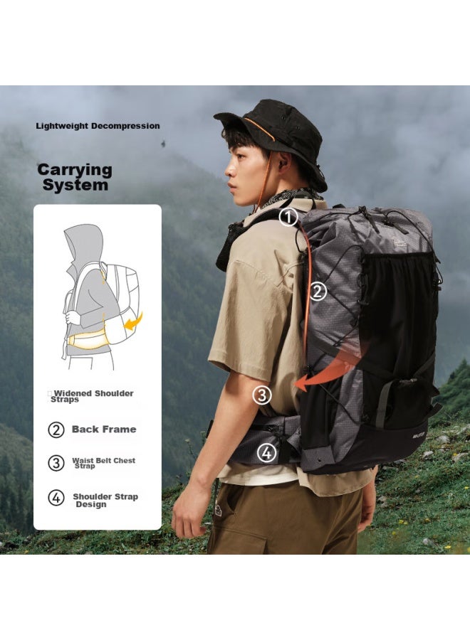 Pelliot Outdoor Hiking Backpack, Cycling Rucksack, Trekking Travel Sports Multifunctional Backpack, 1606, Blue, 40l - Image 3