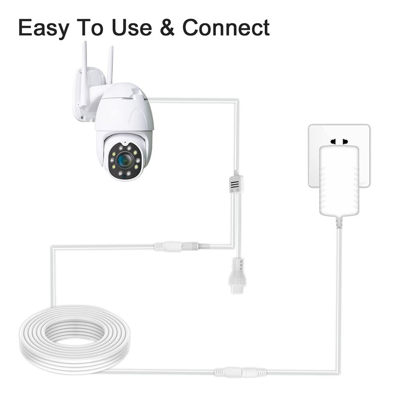 WildHD Power Extension Cable 16.5ft 2.1mm x 5.5mm Compatible with 12V DC Adapter Cord for CCTV Security Camera IP Camera Standalone DVR(16.5ft DC5.5mm Plug White) - Image 5