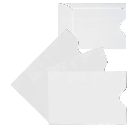 Minas Envelope 500 Key Card Holder/Credit Card Protector/Gift Card Sleeve, Plain White 2-3/8" x 3-1/2" (500 Sleeves) - Image 1