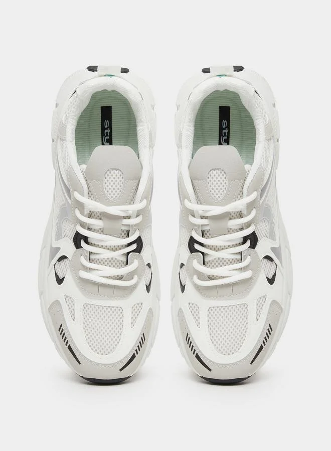 Styli Styli Textured Lace Up Chunky Sole Sneakers