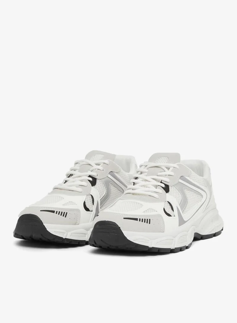 Styli Active Textured Lace Up Chunky Sole Sneakers