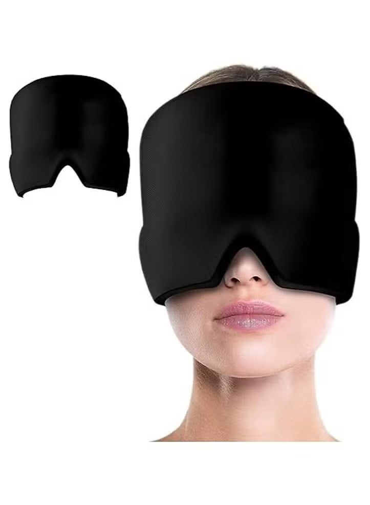 Gel Headache Relief Mask, Elastic Migraine Relief Hat – Reusable Ice Gel Cap for Headaches, Tension, Swelling, and Sinus Pain – Hot & Cold Therapy, One Size Fits All, Eye cover for sleeping, Eye Mask - Image 1