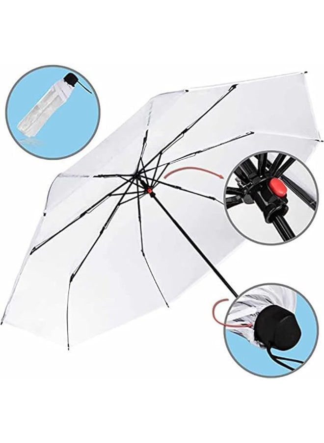 Lightweight waterproof transparent folding umbrella