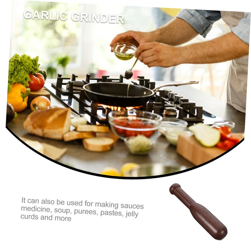 Wooden Garlic Pestle For Grinding Spices Herbs Multipurpose Kitchen Tool - Image 5
