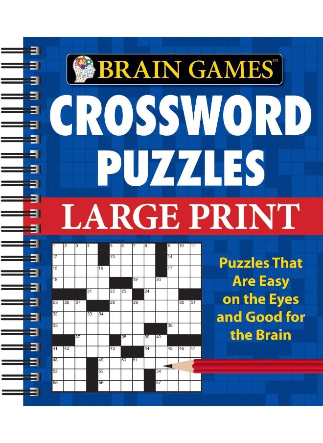 null - Brain Games - Crossword Puzzles - Large Print (Blue) - Image 1