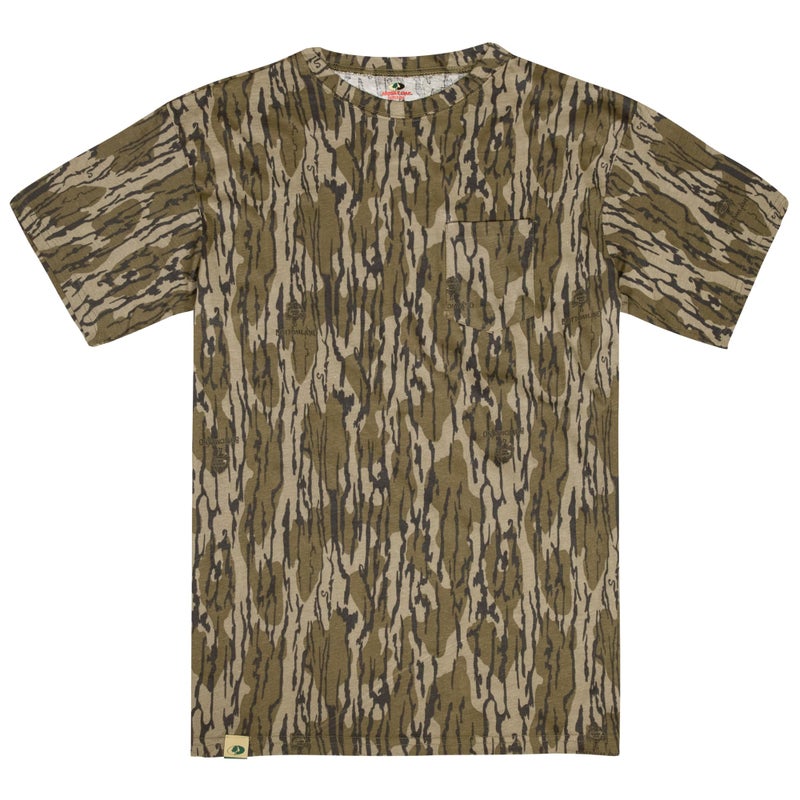 Mossy Oak Mens Camo Hunting Shirt Short Sleeve Cotton - Image 1