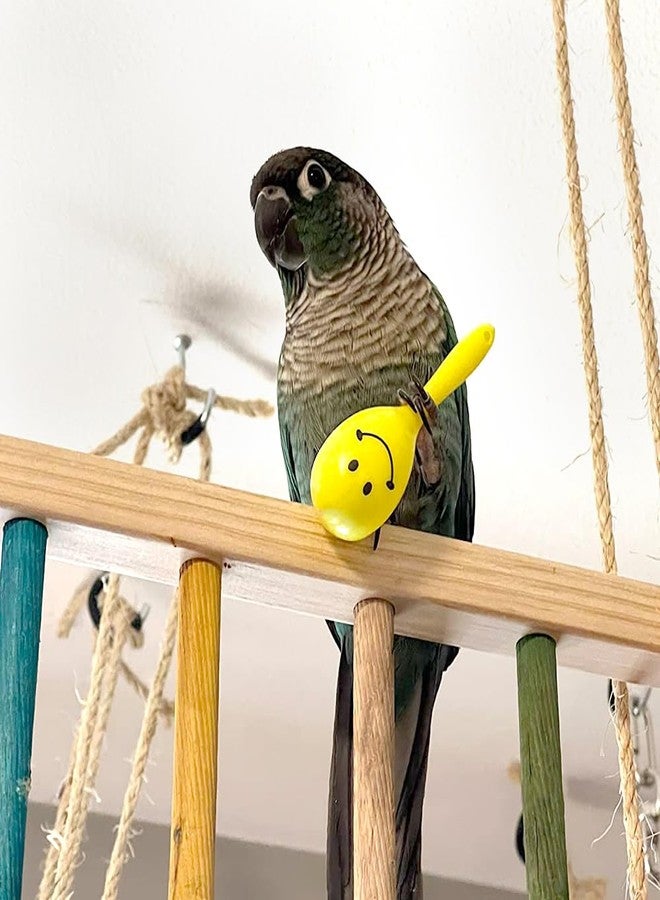 DQITJ 9 Pcs Colourful Mini Ball Sand Hammer Parrot Rattle Shaker Musical Sound Toy Intelligent Sand Hammer Foot Toy for Bird Parrot Cockatiel Conure Lovebird Parakeet Canary (Colors May Vary) - Image 3