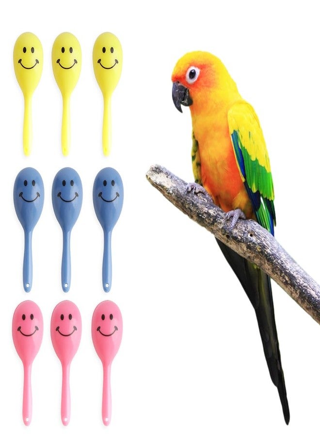 DQITJ 9 Pcs Colourful Mini Ball Sand Hammer Parrot Rattle Shaker Musical Sound Toy Intelligent Sand Hammer Foot Toy for Bird Parrot Cockatiel Conure Lovebird Parakeet Canary (Colors May Vary) - Image 1