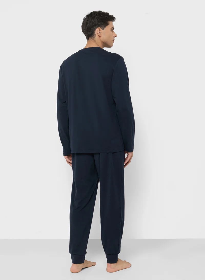 امبوريو ارماني Casual Crew Neck T-Shirt And Payjma Set