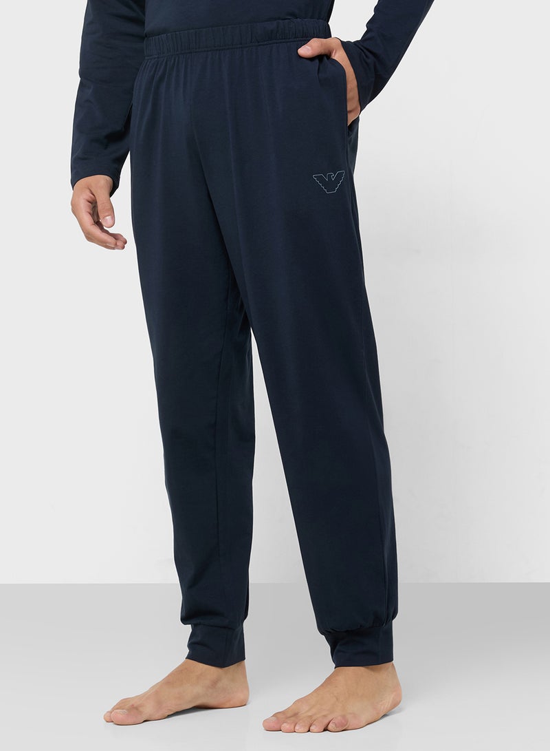 امبوريو ارماني طقم بيجامة وتيشيرت بياقة دائرية كاجوال - Image 4