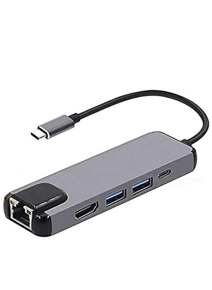 onten Onten Otn-9181 Pd Type-C Dock Station 4K Ultra HD USB 3.0, HDMI, Rj45, Port Multi-Function (Silver)  - Image 1