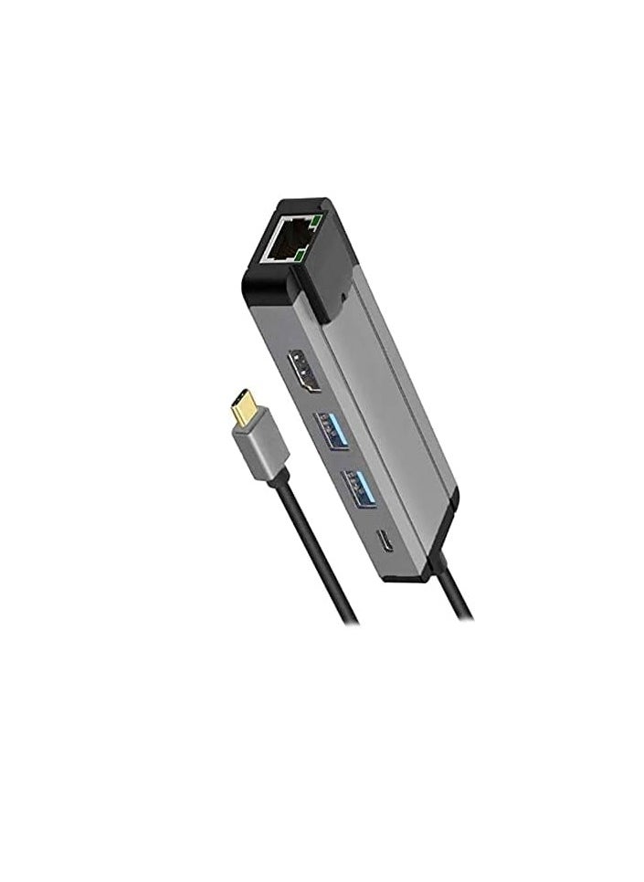 onten Onten Otn-9181 Pd Type-C Dock Station 4K Ultra HD USB 3.0, HDMI, Rj45, Port Multi-Function (Silver)  - Image 2