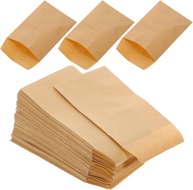 50pcs Small Kraft Paper Storage Envelopes 9x6cm Resealable Seed Packaging Bags with Self-seal Adhesive for Office, Gardening, and Small Item Organization - Image 1