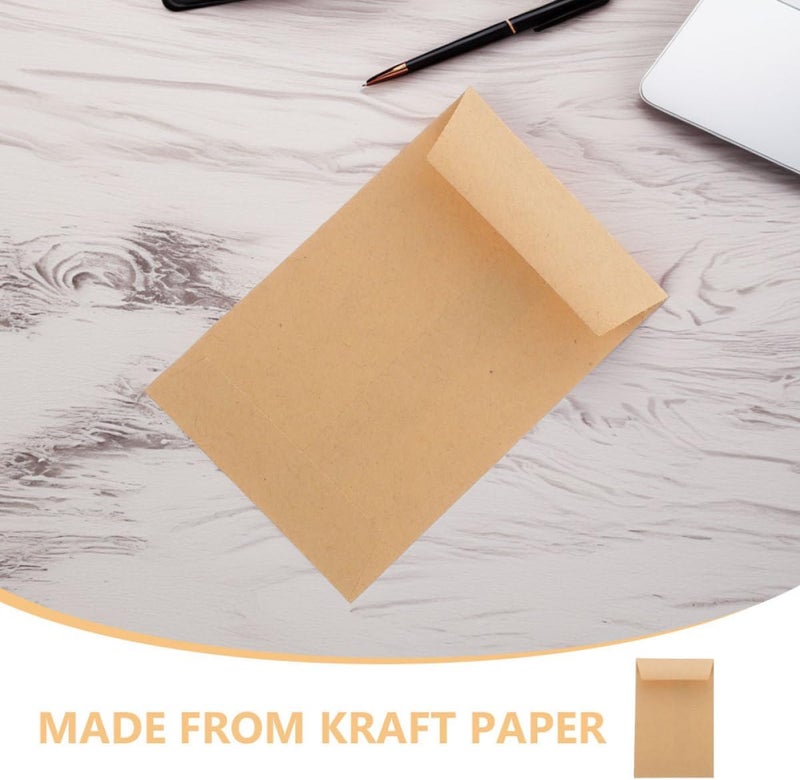 50pcs Small Kraft Paper Storage Envelopes 9x6cm Resealable Seed Packaging Bags with Self-seal Adhesive for Office, Gardening, and Small Item Organization - Image 3