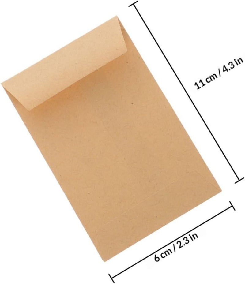 50pcs Small Kraft Paper Storage Envelopes 9x6cm Resealable Seed Packaging Bags with Self-seal Adhesive for Office, Gardening, and Small Item Organization - Image 2