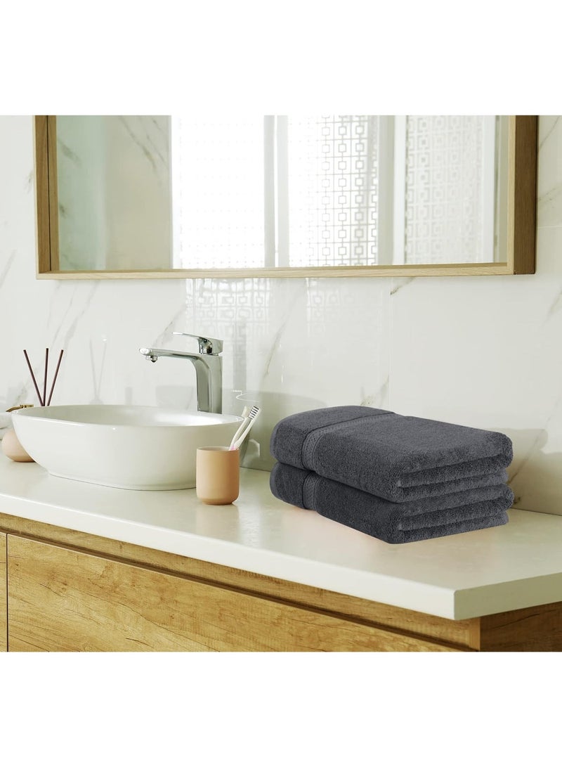 Sharpdo Bath Towel Set of 8 Pieces - 100% Cotton Pure Cotton Towel Set Household Extra Absorbent Bath Towel Hand Towel Wash Cloth Full Cotton Towels for Bathroom 2 pieces 34*34cm; 4 pieces 34*73cm; 2 pieces 70*140cm （Dark gray） - Image 5