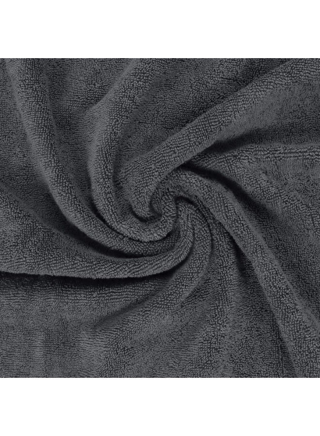 Sharpdo Bath Towel Set of 8 Pieces - 100% Cotton Pure Cotton Towel Set Household Extra Absorbent Bath Towel Hand Towel Wash Cloth Full Cotton Towels for Bathroom 2 pieces 34*34cm; 4 pieces 34*73cm; 2 pieces 70*140cm （Dark gray） - Image 4