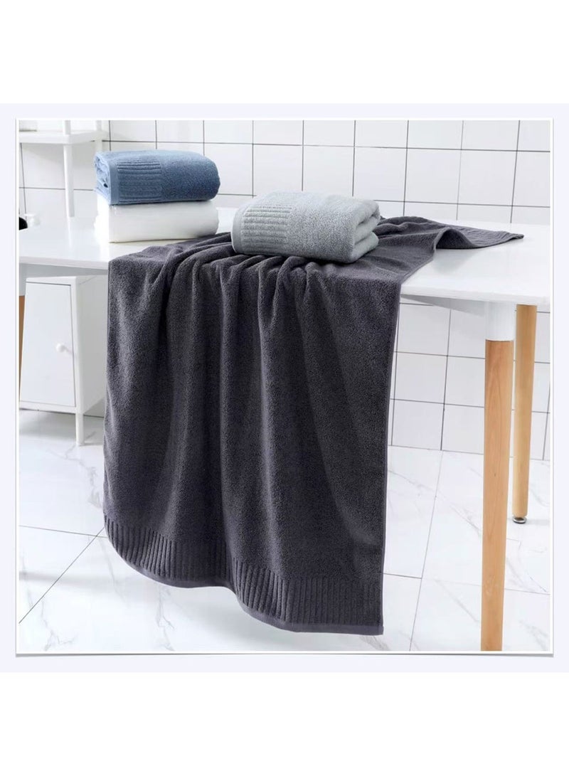 Sharpdo Bath Towel Set of 8 Pieces - 100% Cotton Pure Cotton Towel Set Household Extra Absorbent Bath Towel Hand Towel Wash Cloth Full Cotton Towels for Bathroom 2 pieces 34*34cm; 4 pieces 34*73cm; 2 pieces 70*140cm （Dark gray） - Image 2