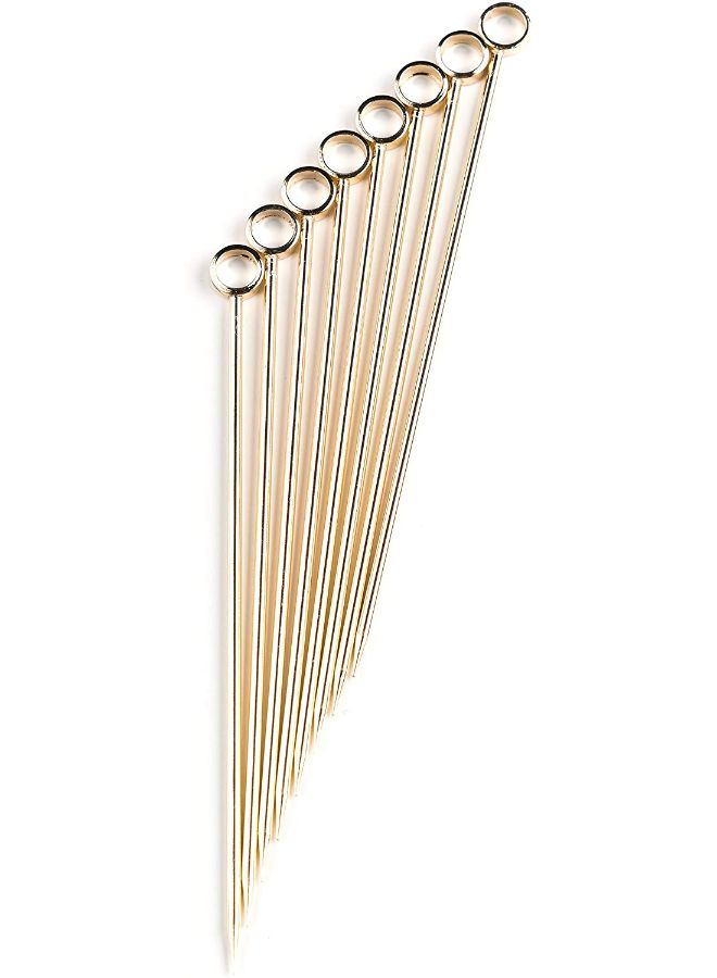 PuTwo Stainless Steel Metal Martini Picks, 4" Pack of 8 in Gold - Image 2