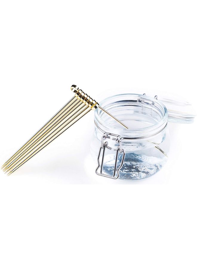 PuTwo Stainless Steel Metal Martini Picks, 4" Pack of 8 in Gold - Image 3