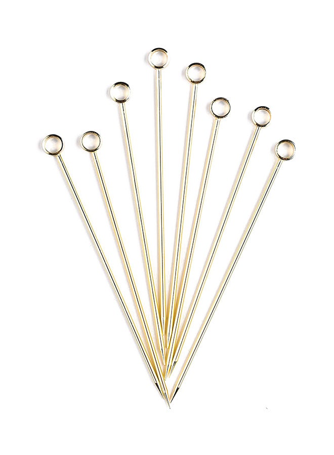 PuTwo Stainless Steel Metal Martini Picks, 4" Pack of 8 in Gold - Image 1