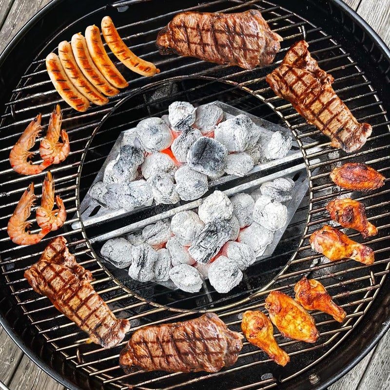 Kitchique Charcoal Basket Set of 2 BBQ Charcoal Grill Basket Holders Grilling Accessories Replacement for Weber 22" Charcoal Basket Holders - Image 4
