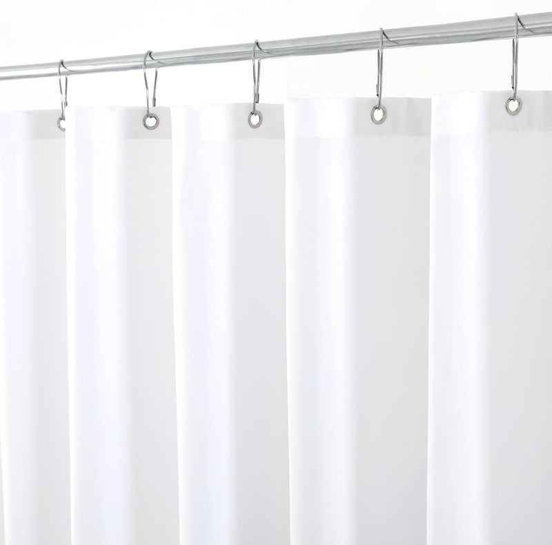 Biscaynebay Hotel Quality Fabric Shower Curtain Liners 72" X 72", White Water Resistant Bathroom Curtains Rust Resistant Grommets Weighted Bottom Hem Machine Washable - Image 1