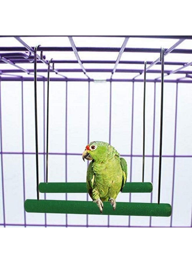 Sage Square Playful Natural Perch Wood Swing Toy Cage Hanging Platform, Climbing, Training, Workout Sand Perch For Birds (Large)  - Image 4
