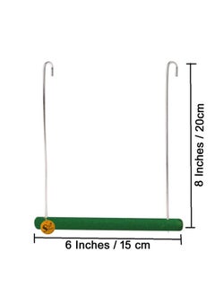 Sage Square Playful Natural Perch Wood Swing Toy Cage Hanging Platform, Climbing, Training, Workout Sand Perch For Birds (Large)  - Image 2