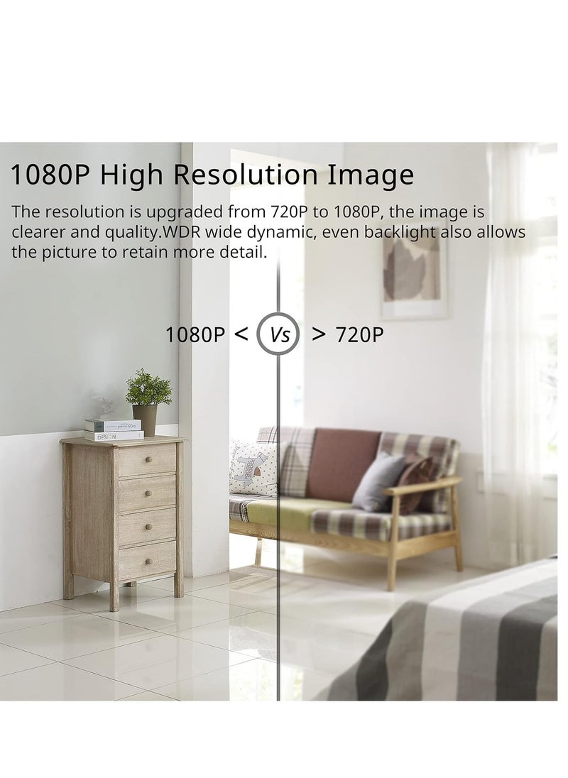 Generic - 1080P Home Security Wireless Camera, Robot IP Camera WiFi Surveillance Camera Baby Monitor for Baby/Pet Support 360˚ View, 2 Audio, Motion Tracking, Yoosee App Remote Access, White - Image 1