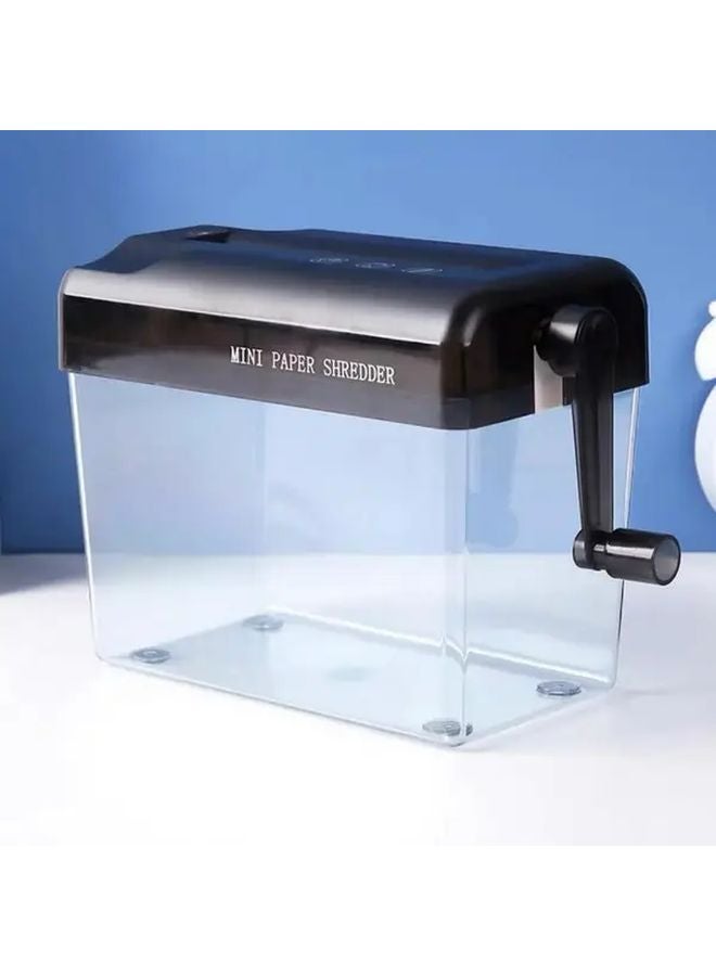 Black Portable A6 Manual Paper Shredder Silent Safety Lock No Power Required - Image 5