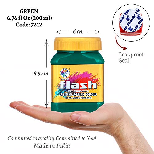 Flash Acrylic Colour (Green, 200 ml) - Image 3