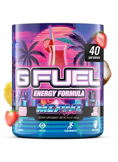 G Fuel Miami Nights Strawberry Pina Colada Flavored Game Changing Energy Powder,Sharpens Focus, Zero Sugar, Supports Immunity & Enhances Mood 9.8Oz 40 Servings  - Image 1