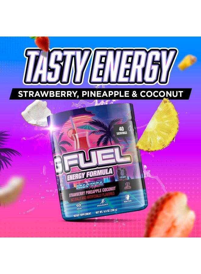جي فيول مسحوق الطاقة المتغير بنكهة الفراولة والبينا كولادا من ميامي نايتس، يزيد التركيز، خالٍ من السكر، يدعم المناعة ويحسن الحالة المزاجية، 9.8 أونصة، 40 وجبة - Image 4