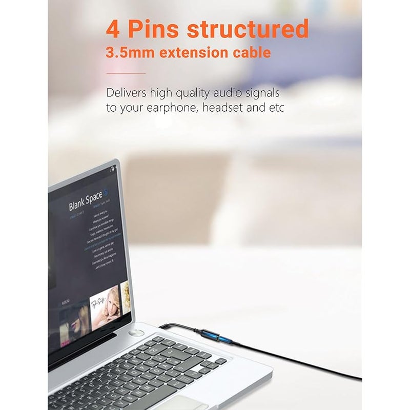 WILLIZTER AUX Headphone 3.5mm Extension Cable (3pack) - Image 4