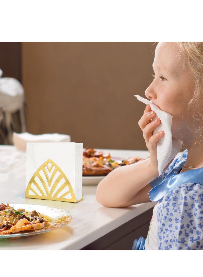 سيوسي حامل مناديل لتزيين الطاولة حامل مناديل معدني ذهبي لطاولة الطعام المطبخ كونترتوب منظم ورقي حامل مناديل المزرعة وموزع مناديل مزخرفة - Image 2