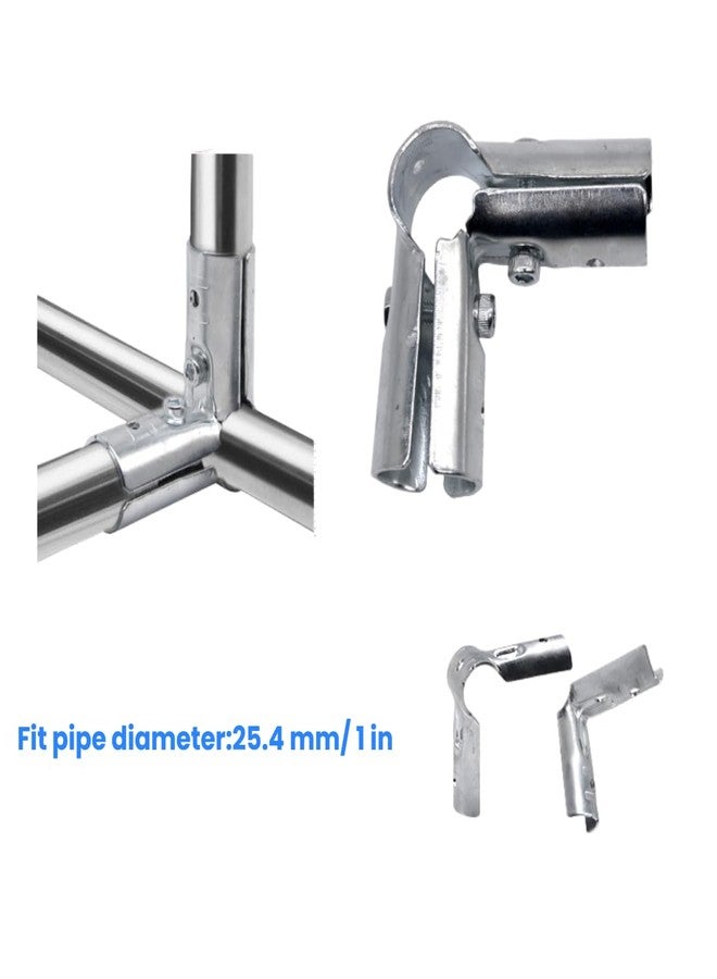 FLEXKEA 4 Pcs 90 Degree 3-Way Pipe Connector, Galvanized Steel End Rail Clamps, for 1 in O.D.(25 MM), Metal Joint Chain Link Fence Clamp,Chain Link Fence Fittings with Bolts and Nuts - Image 3